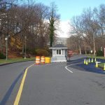 Fairfield University - Security Check Point for safety measures at Barlow Road entrance